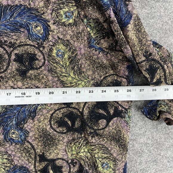 Maggie Barnes Top Women 2X Plus Gray Feather Print One Button 3/4 Sleeve Casual - Picture 6 of 8